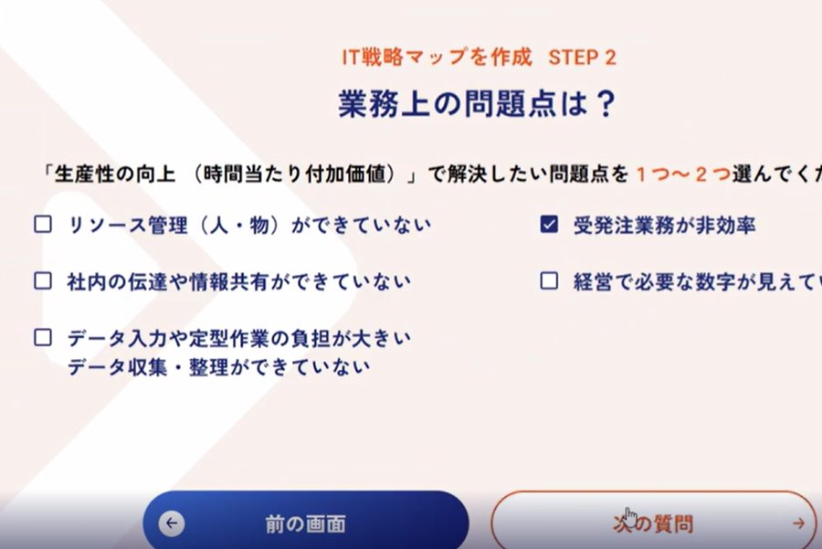 業務上の問題点の質問